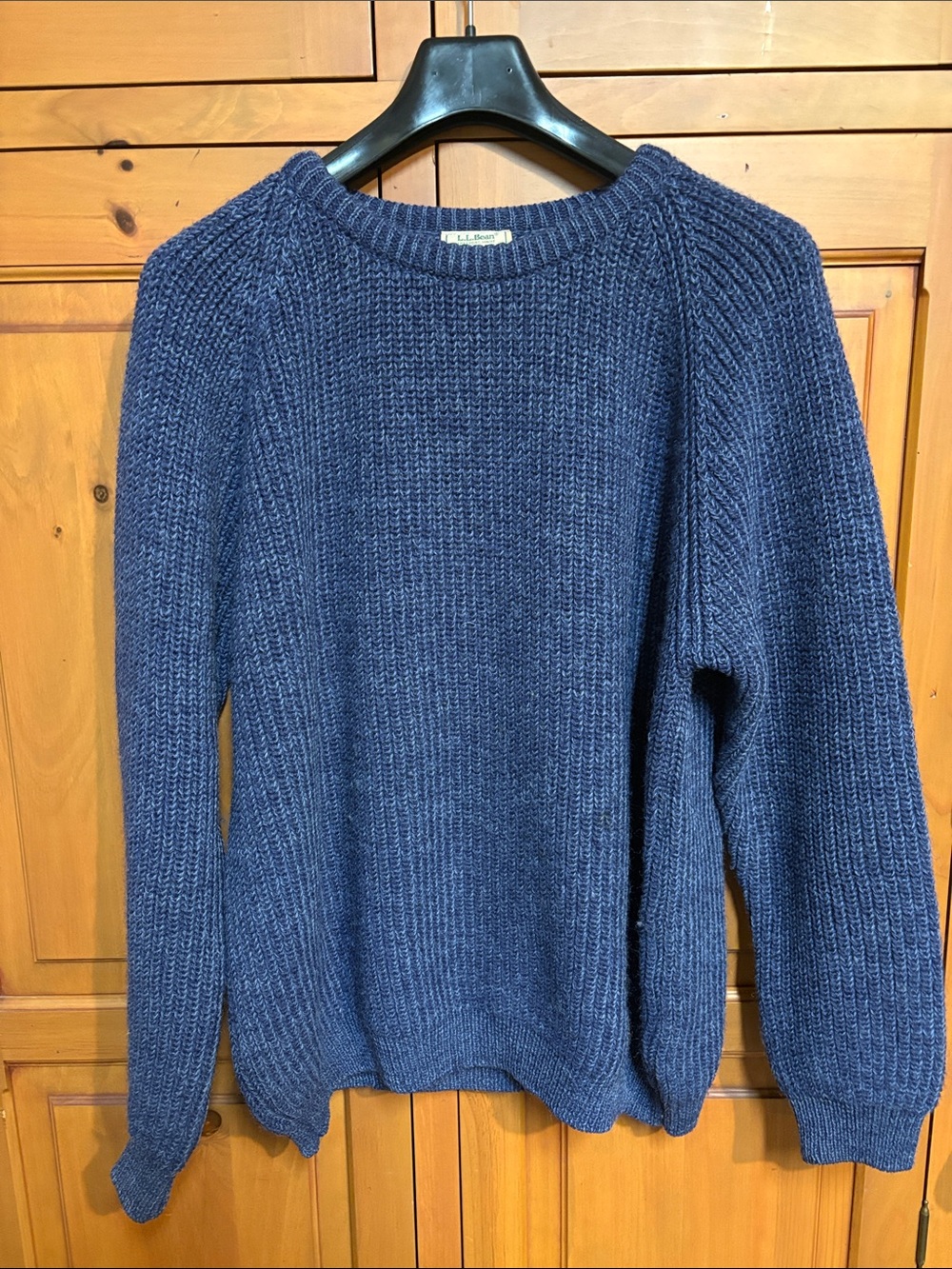 L.L. Bean Men's Navy Blue Ribbed Crewneck Sweater